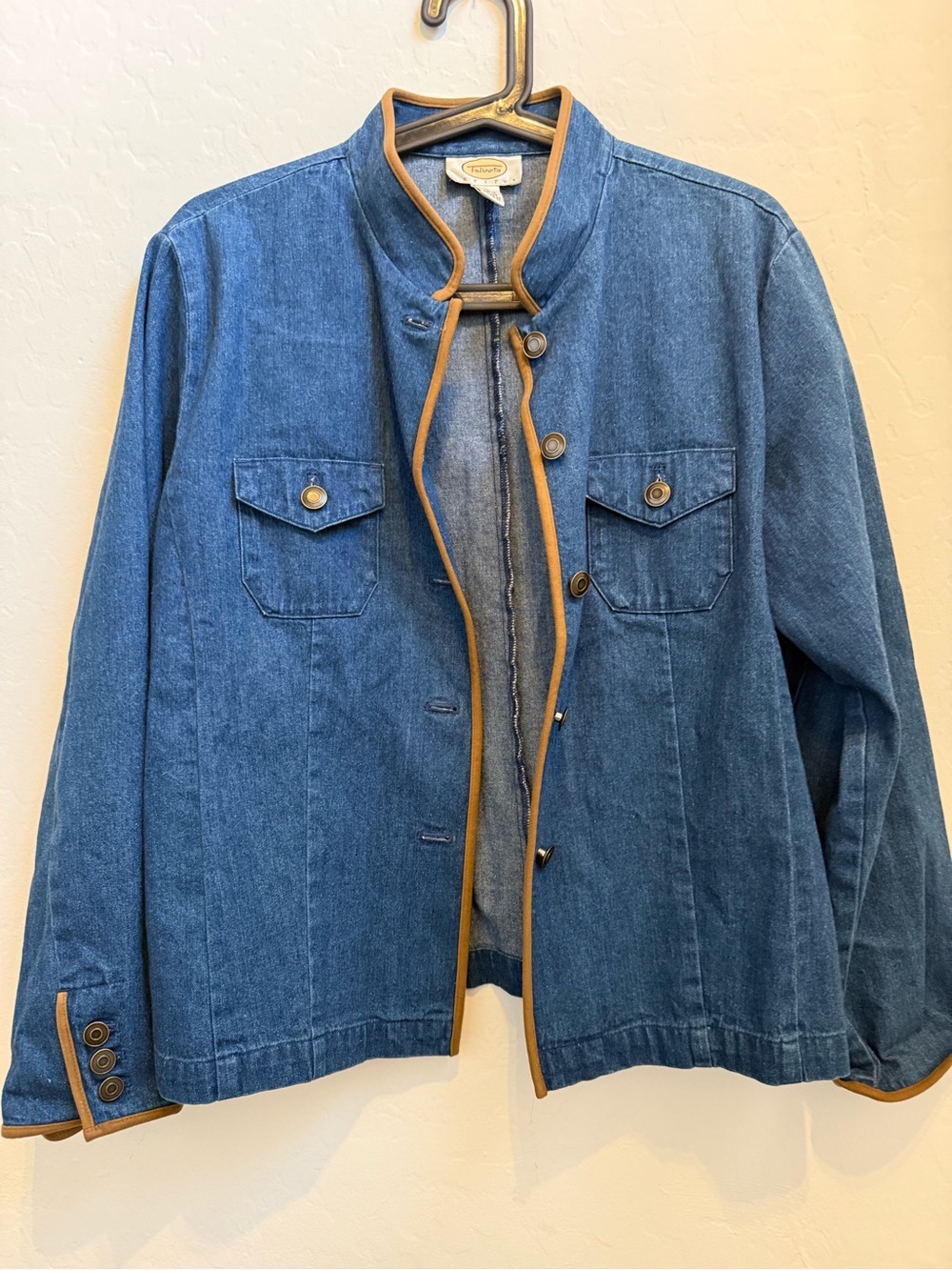 Talbots Denim Jacket with Tan Trim